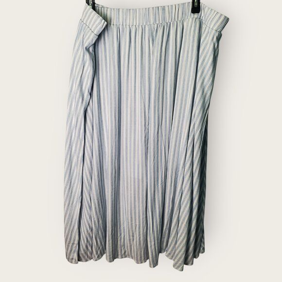 Torrid Blue White Stripe 2-Piece Set Skirt Overlay Shorts & Ruffle Tube Top 4X - Picture 5 of 10